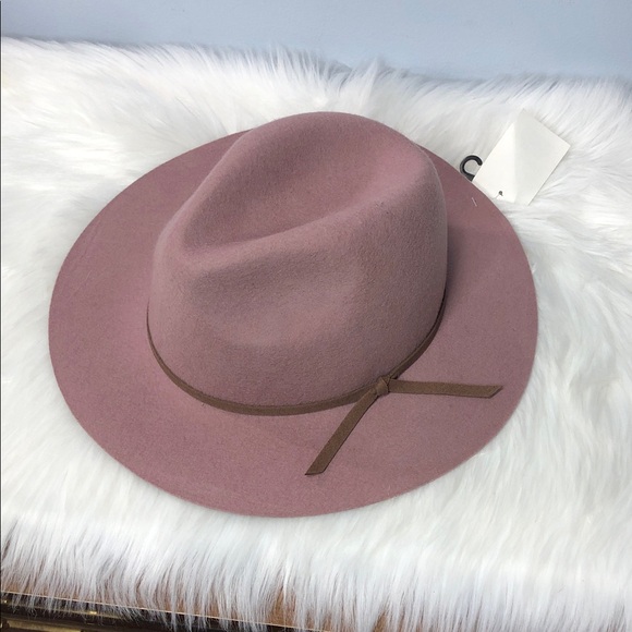 NWT House Of Harlow 1960 Women's Pink Wool Fedora Hat One Size NEW - Picture 2 of 9